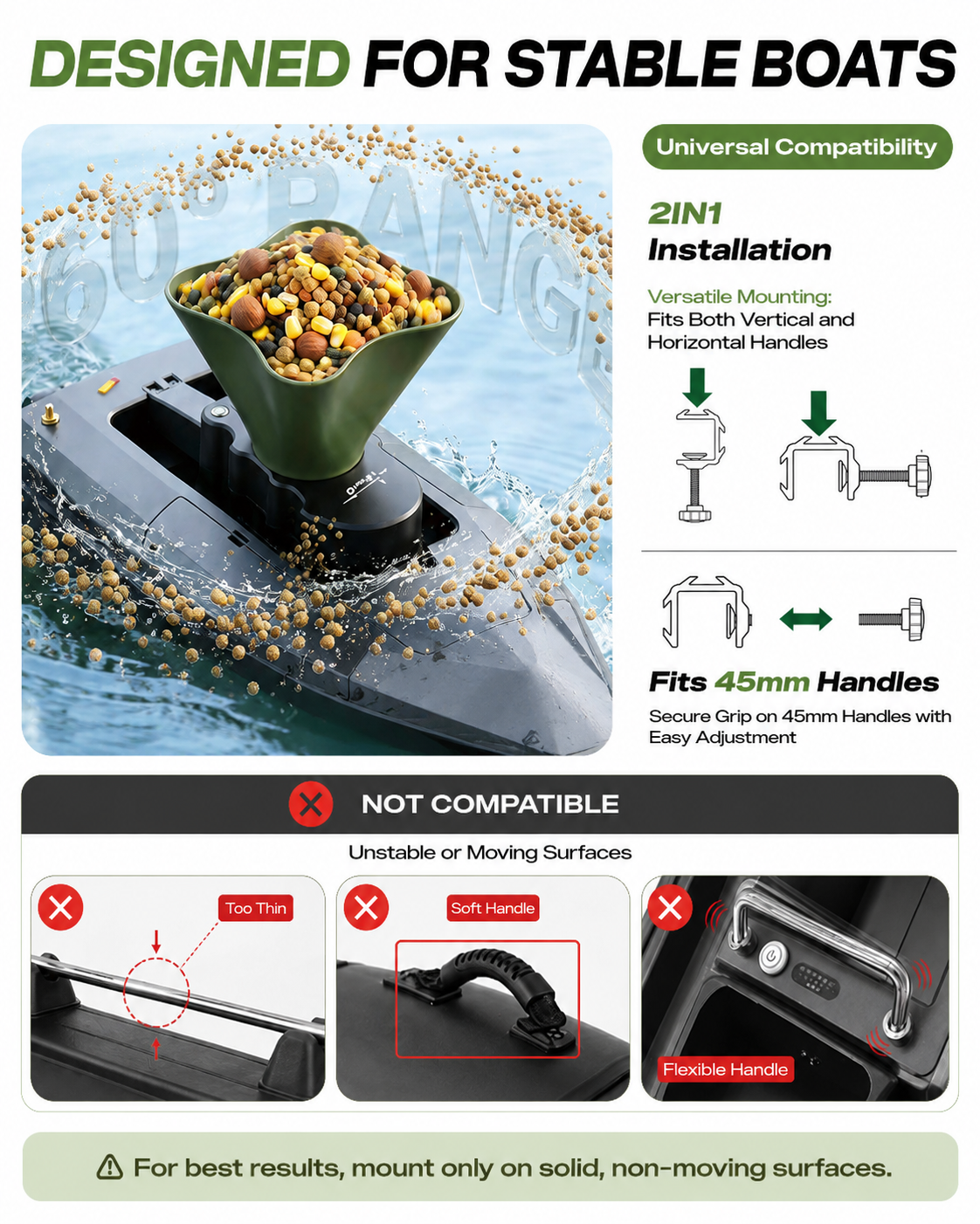 360° Rotating Bait Dispenser & - Fishing Boat Trailer ulasan dan harga