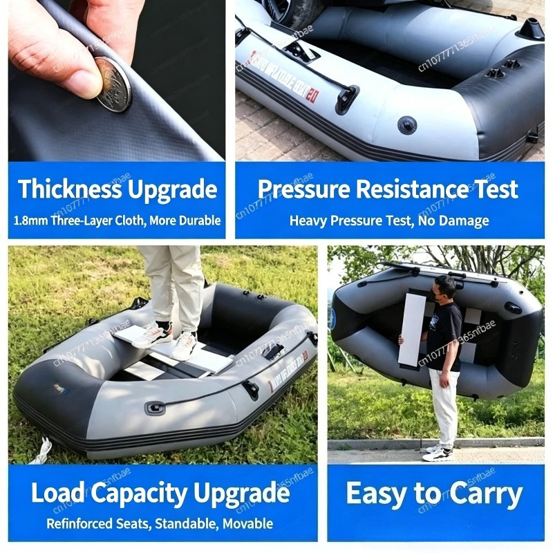1.75m Rubber Inflatable Boat A - Fishing Boat Inflatable ulasan dan harga